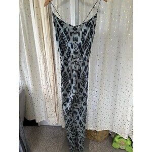 Indah Revolve Borneo Grey Lace Up Tie Backless Wide Leg Elastic Waist Jumpsuit S